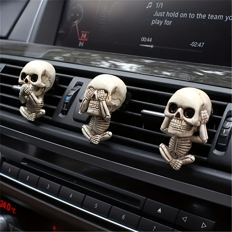  Skull Car Air Freshener Clips, Halloween Skeleton Air