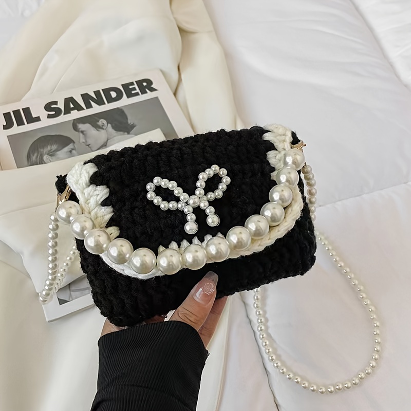 Chanel bag sales with pearl chain