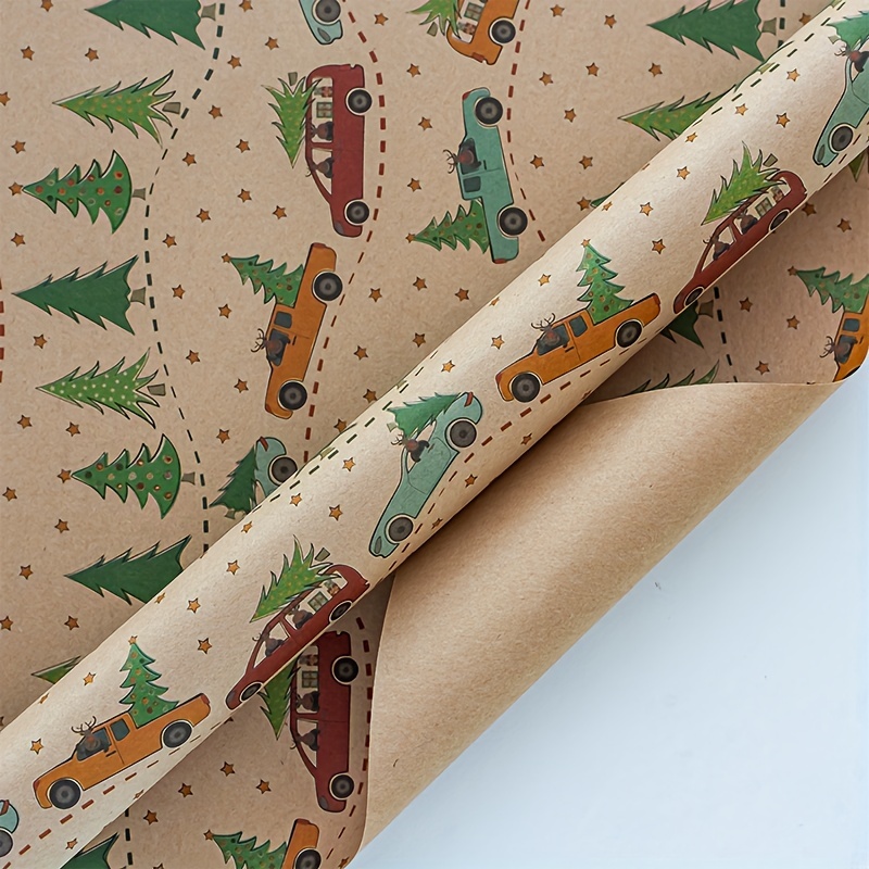 Randolph Christmas Vintage Kraft Paper Wrapping Paper DIY Gift Wrapping Paper, Size: 40100