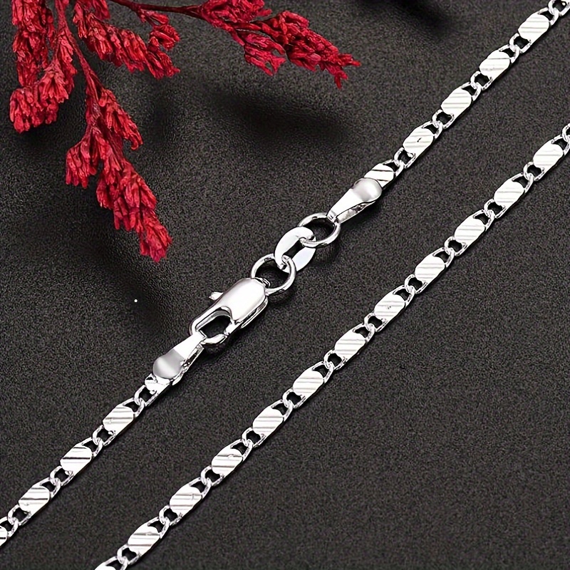 1pc 16-30in/2.5mm Wide Golden And Silvery Plated Jewelry Necklace, Men's And Women's Necklace Gift Making