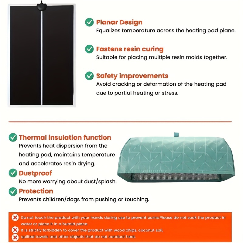 Upgrade Resin Heating Mat Faster Curing Auto off Lightweight - Temu