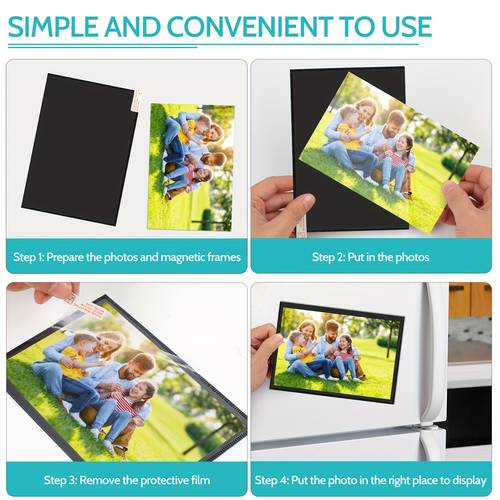 set of 12 magnetic photo frames with a black border reusable 5x7 size ideal for showcasing your pictures