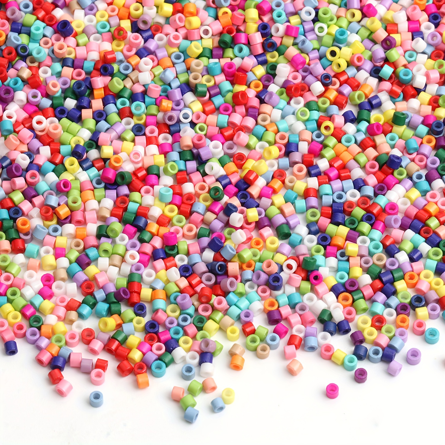 

2000pcs/bag 2mm Glass Seed Acrylic Bead Charms, Round Loose Spacer Beads For Jewelry Making Diy Bracelet Earrings
