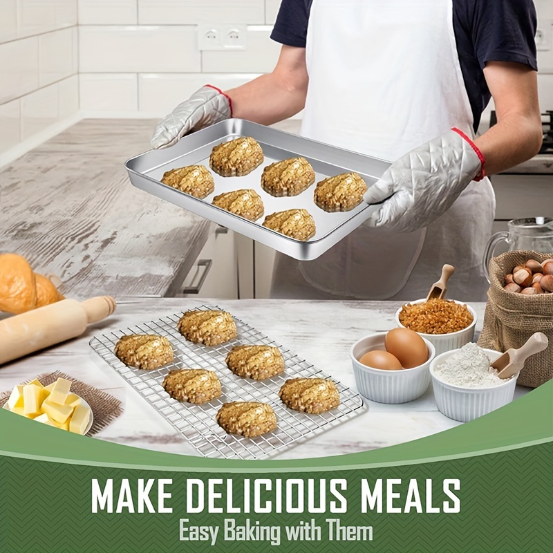 Chef Baking Sheet and Rack Set Stainless Steel Cookie Sheet