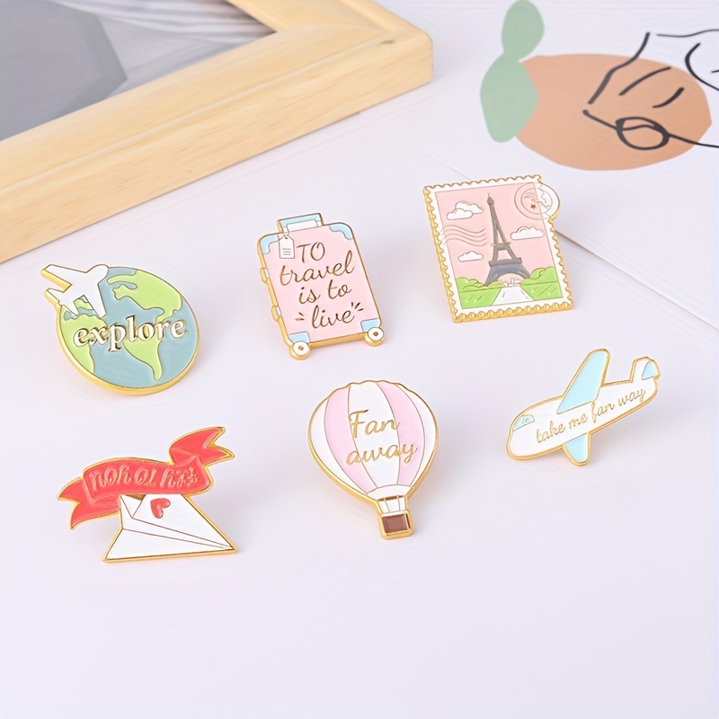 * Flashing Airplane Metal Brooch Creative Aircraft Badge Pin Clothing  Accessories Gift For Girls