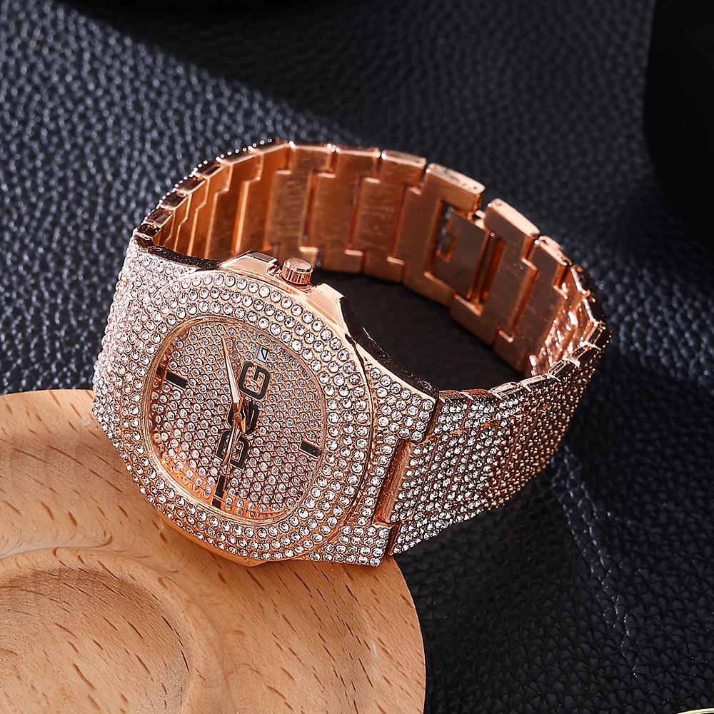 Relojes de Pulsera para Mujeres Oro Rosa Pequeño Reloj Mujer Diamante de  Imitación Elegante