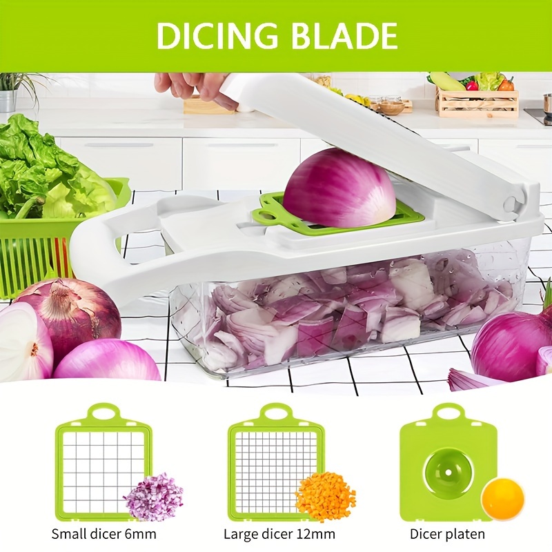 15in1 Vegetable Chopper, Multifunctional Fruit Slicer, Manual Food Grater,  Vegetable Slicer, Cutter With Container, Onion Mincer Chopper, Household  Potato Shredder With 8 Blades, Kitchen Stuff, Kitchen Gadgets, Dorm  Essentials, Cool Stuff - Temu