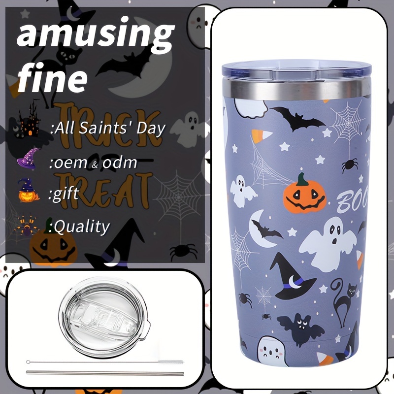 Halloween Tumbler Stainless Steel Thermal Water Bottle With - Temu