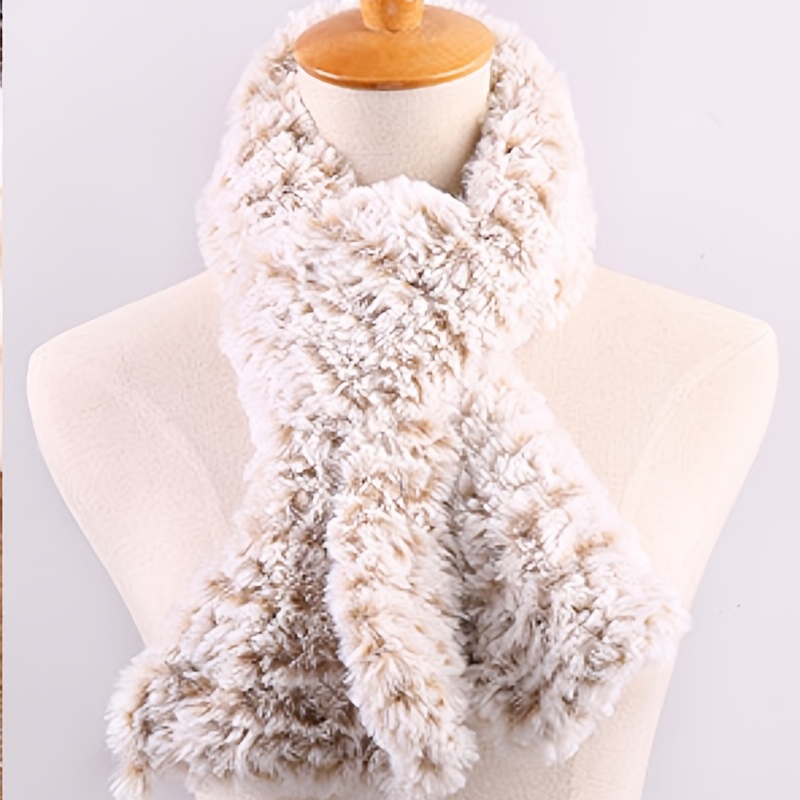 Faux Mink Wool Thick Yarn Crochet Hand Knitted Plush Scarves