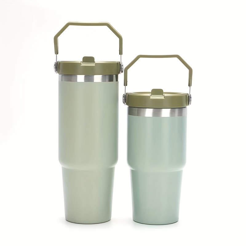 600ML Vacuum Thermos Mug with Lid and Retractable Straw Cold Hot