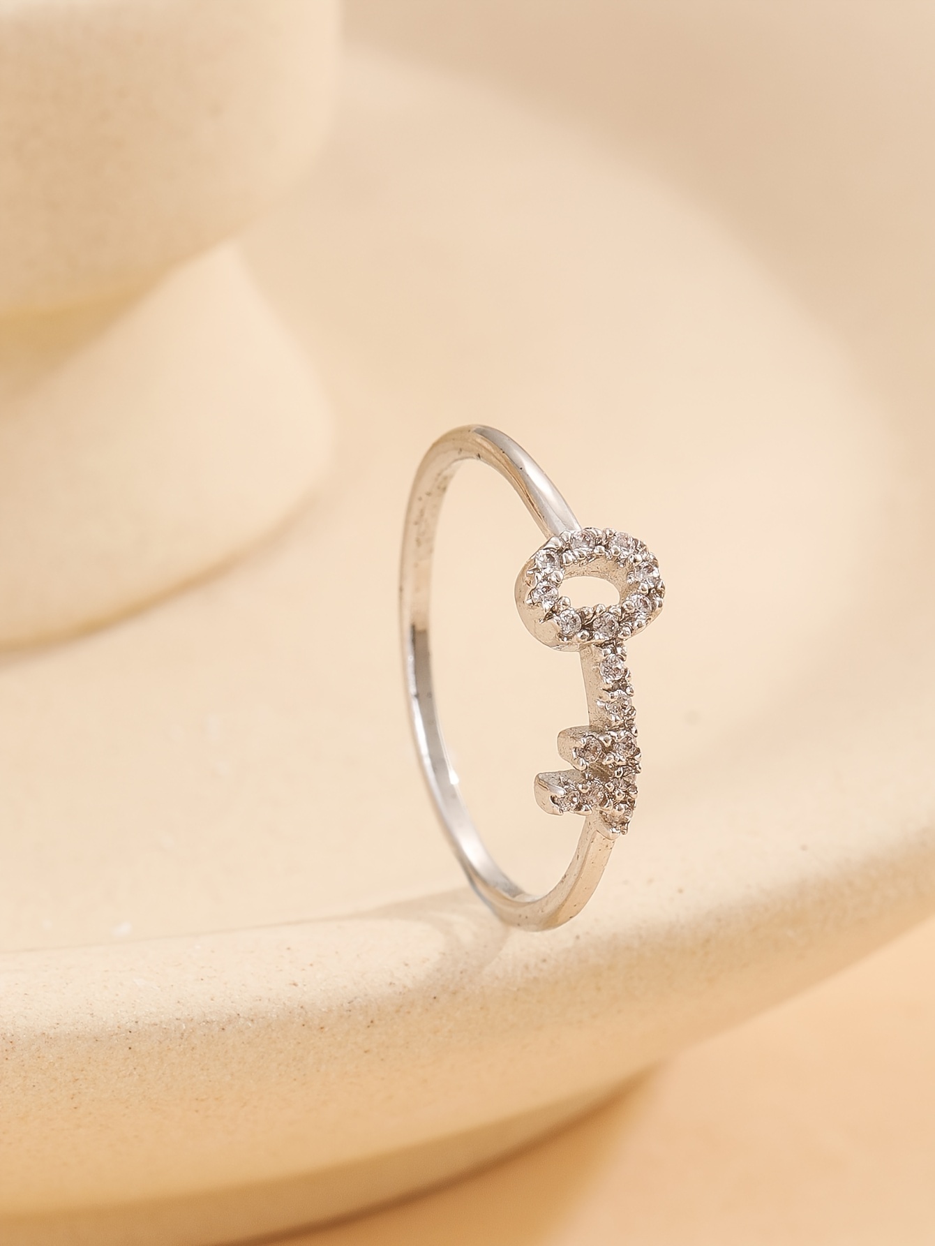 Chic Ring Sparkling Flower/ Heart/ Key Design Paved Shining - Temu Canada