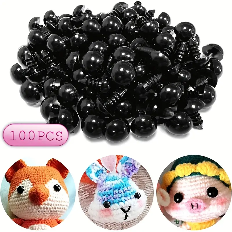 100pcs Plastic Safety Crochet Eyes With Washers For Crochet Crafts Doll Eyes