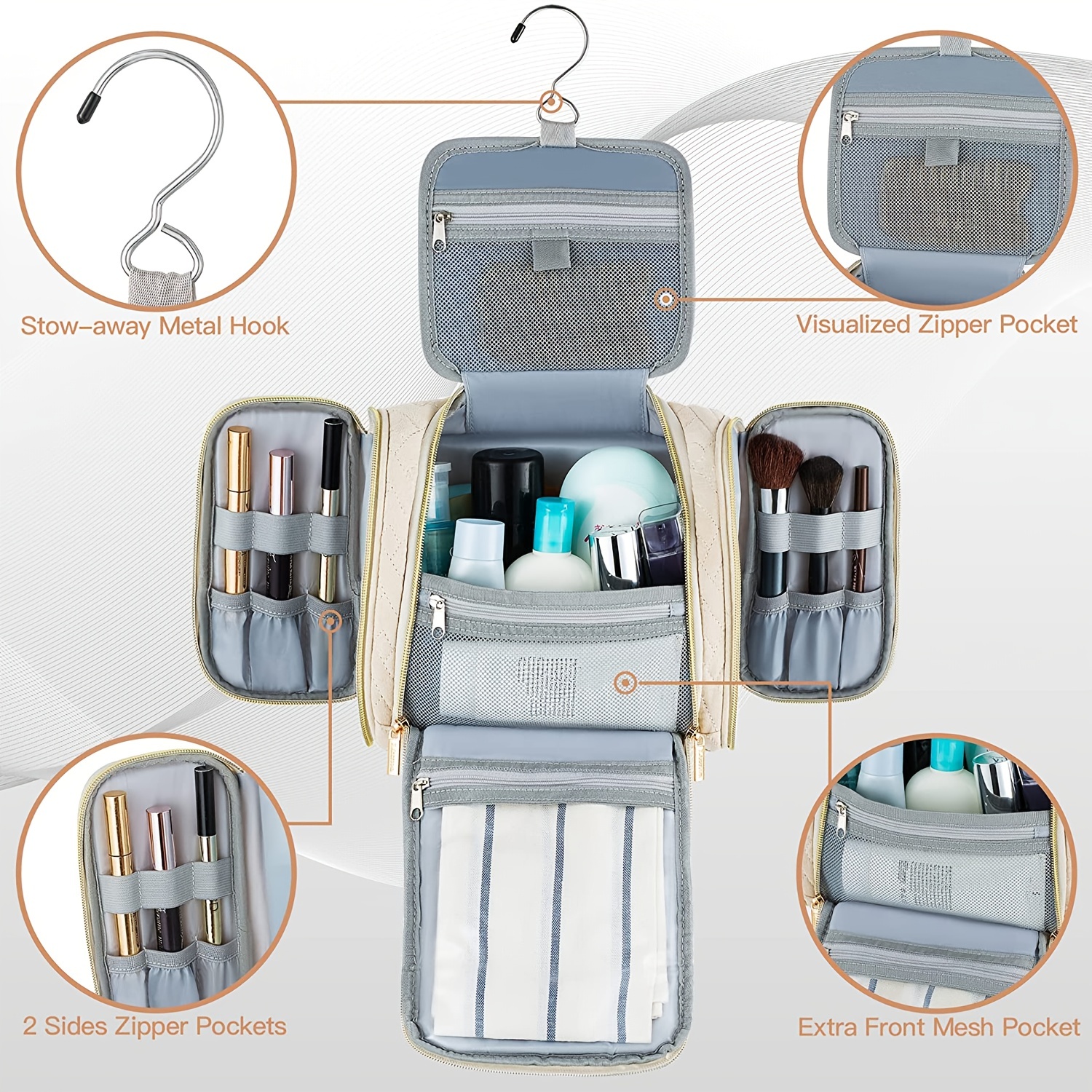 Hanging Travel Toiletry Bag cosmetic And Bath Organizer - Temu
