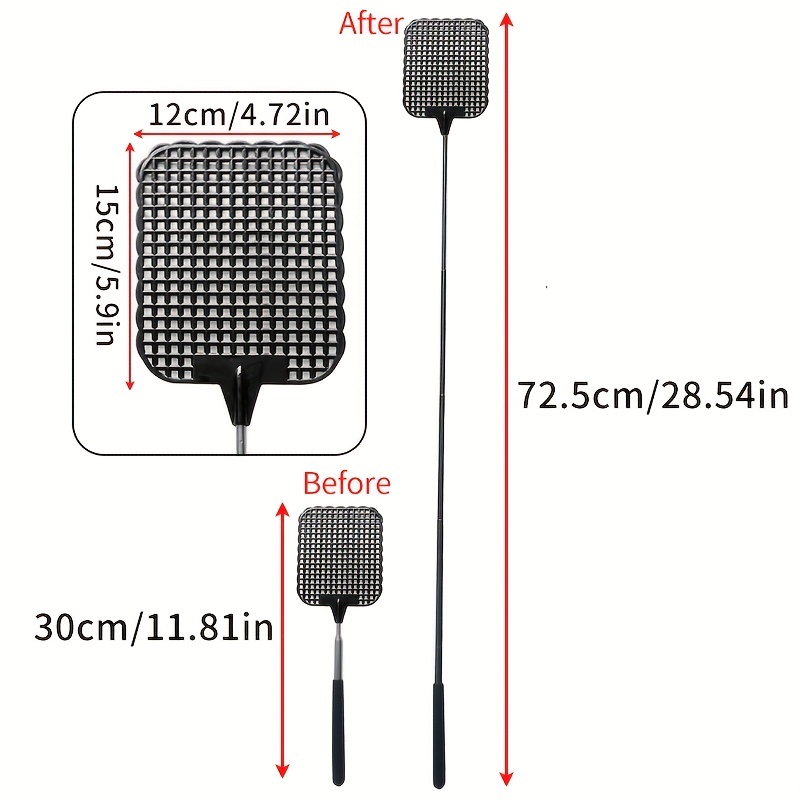 Fly Swatter Retractable Plastic Fly Swatter Stainless Steel Temu