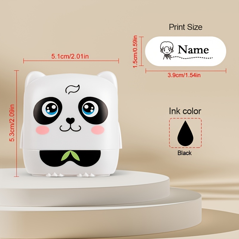 Cartoon Panda Stamp Custom Name For Clothing Personalized - Temu