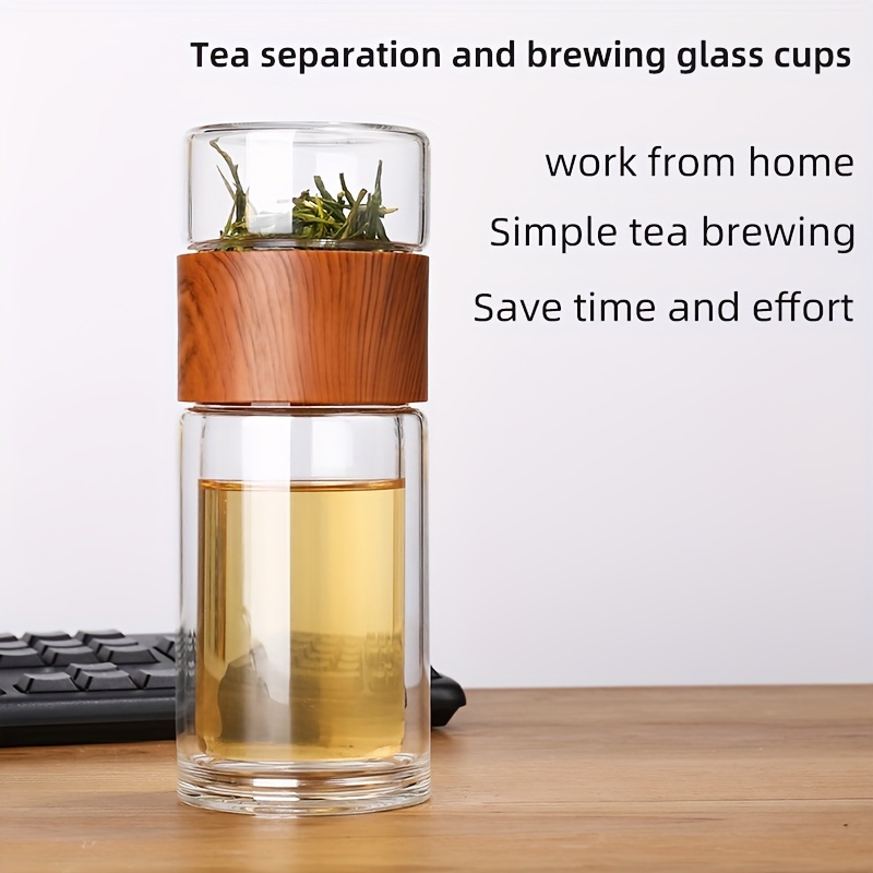 PARACITY Glass Tea Infuser Bottle Double Wall Borosilicate Portable Travel  Mug Tea Tumbler Water Bottle Diffuser Bottles Tea Cup for Loose Tea Flower
