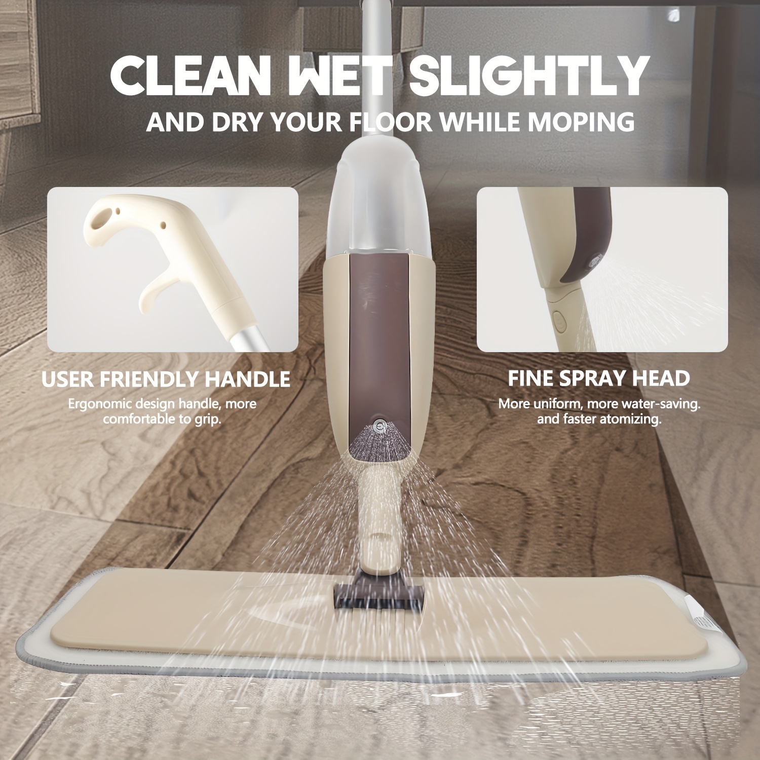 Reusable Microfiber Spray Mop Effortless Floor Cleaning - Temu