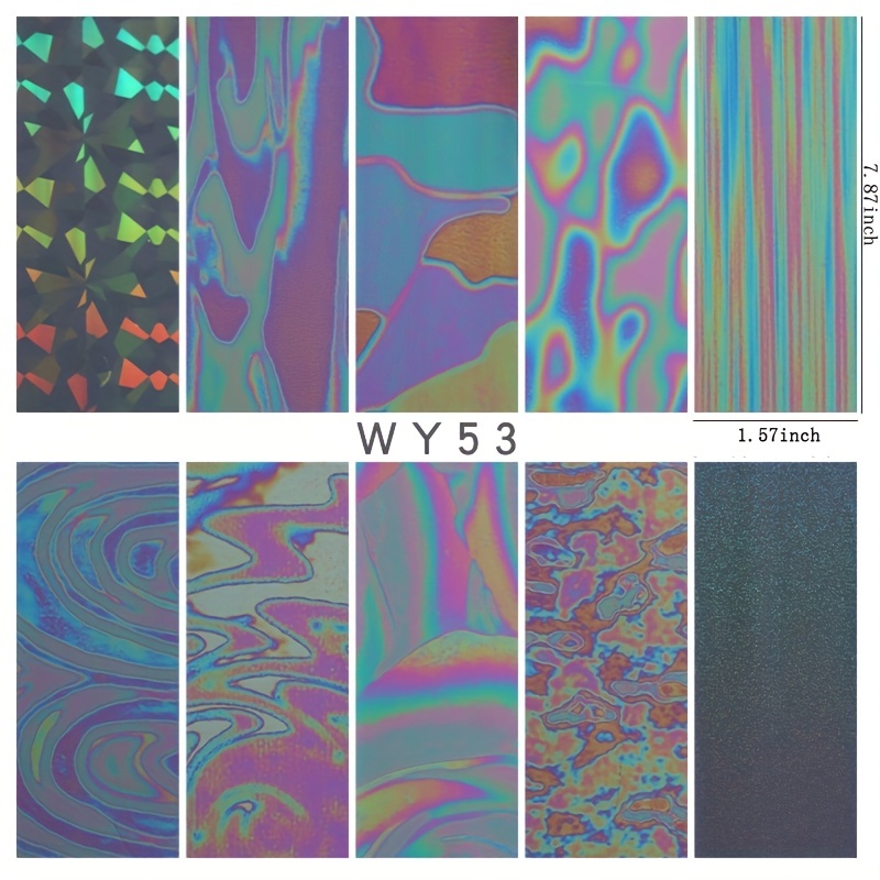 Aurora Glass Ice Paper Holographic Cellophane Decals DIY Sticker Foils