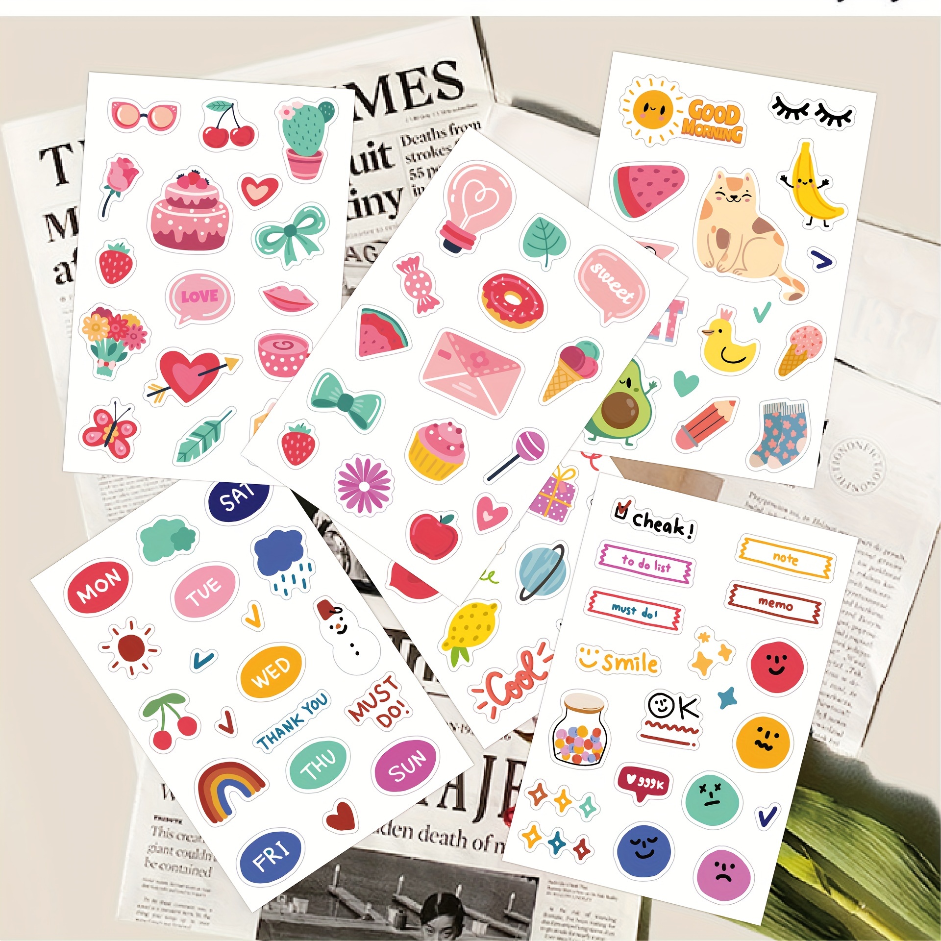 Stickers Small Diary, Stickers Small Kawaii, Small Stick Stickers