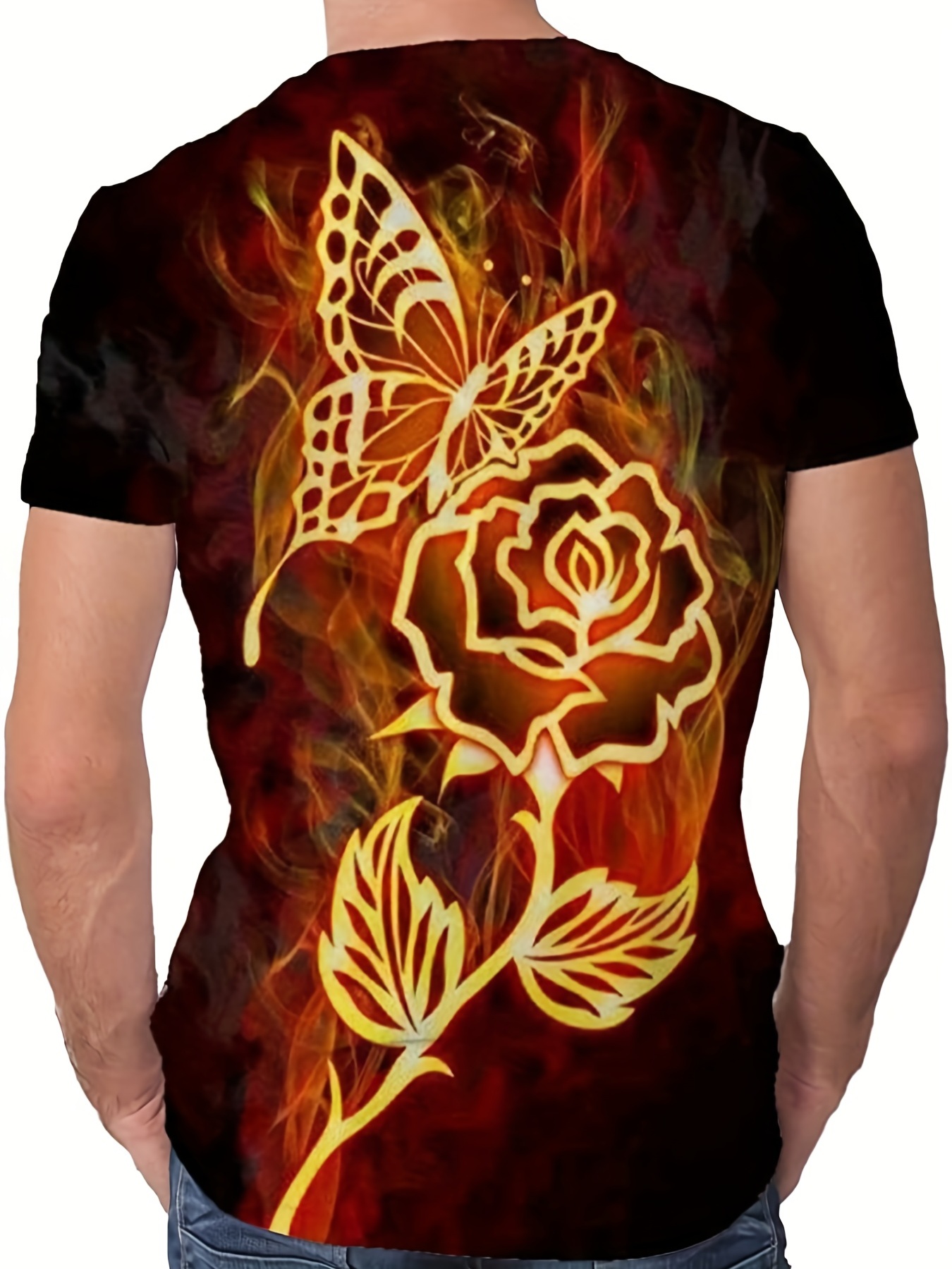 Summer New Fashion Men Flowers Butterflies graphic t shirts 3D