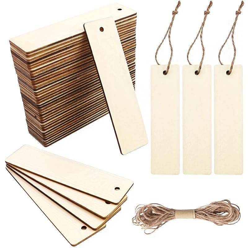 10pcs Wooden Blank Bookmarks Diy Wooden Craft Bookmark - Temu