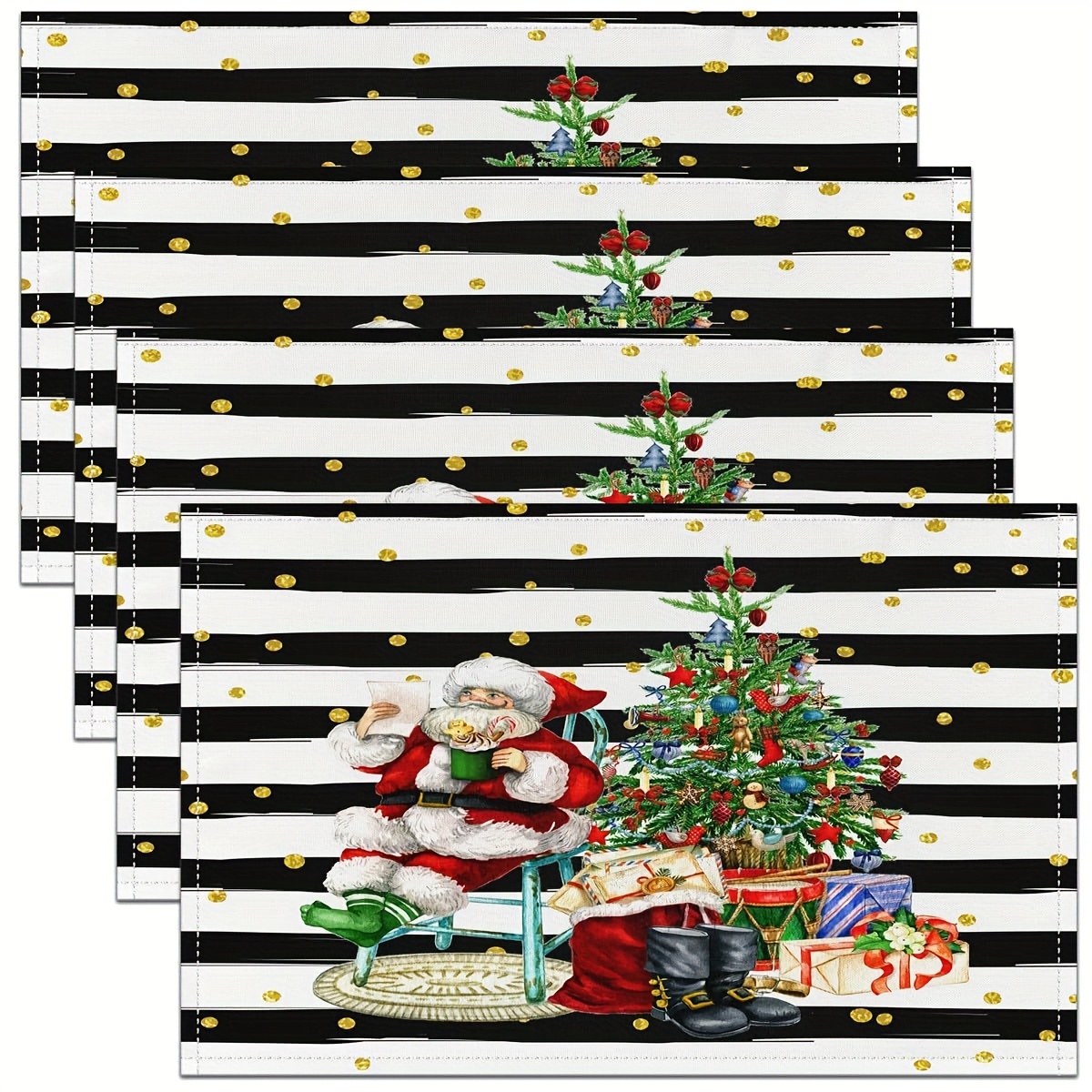 Christmas Theme Linen Placemats, Santa Claus Castle Pattern Printed Table  Mat, Kitchen Decorative Table Pad, Christmas Decor, Dining Table Decor,  Kitchen Supplies, Home Decoration, Gift - Temu