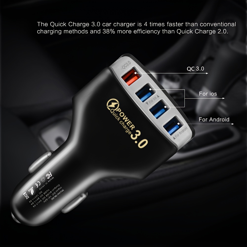 Chargeur de voiture à deux ports USB 3.0 2.1A Adaptateur pour voiture -  Chine Chargeur de téléphone de voiture, Chargeur Auto