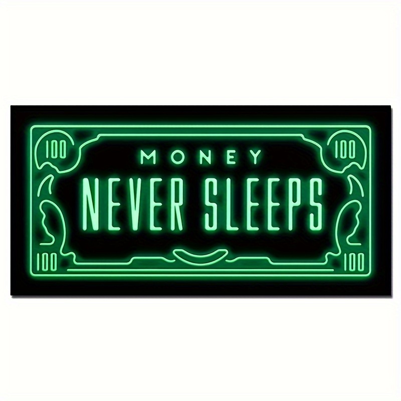 

1pc 39.8880.01cm Frameless Green Flash Money Wall Poster, Wall Canvas, Canvas Painting, No Frame