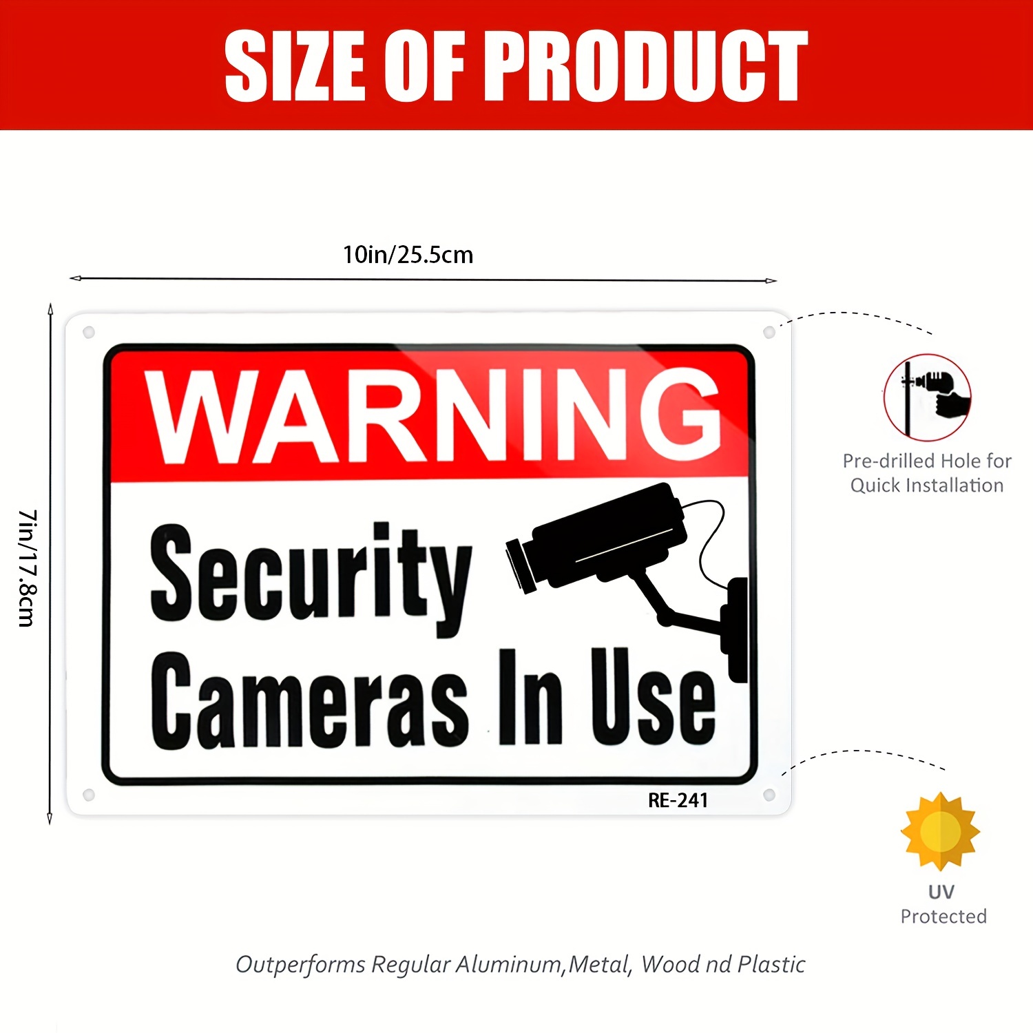 Warning Video Surveillance In Use Sign Security Cameras In - Temu Canada