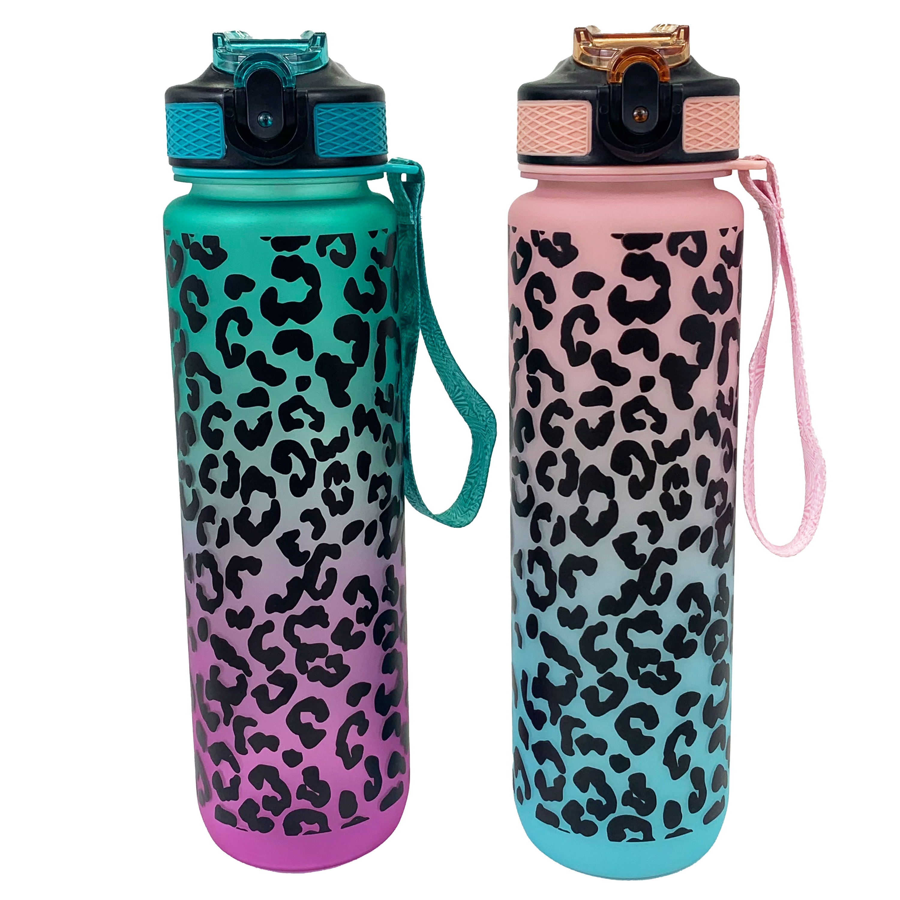 Large capacity Leopard Gradient Sports Water Bottle: Stay - Temu