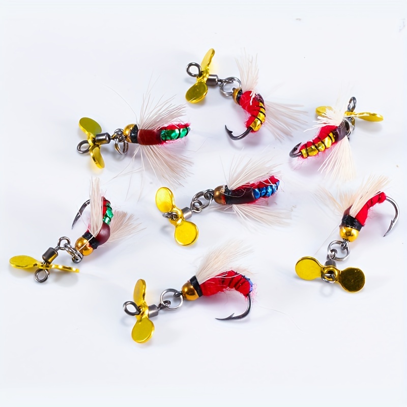 5pcs Fly Hooks Flies Insect Lures Bait Fly Fishing Decoy Bait Sequins  Fishhook Durable Metal Fly