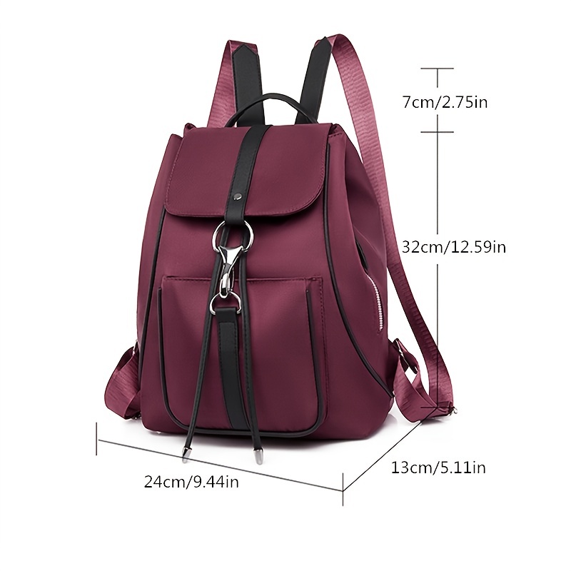 Small Drawstring Backpack with Buckle Decor Flap