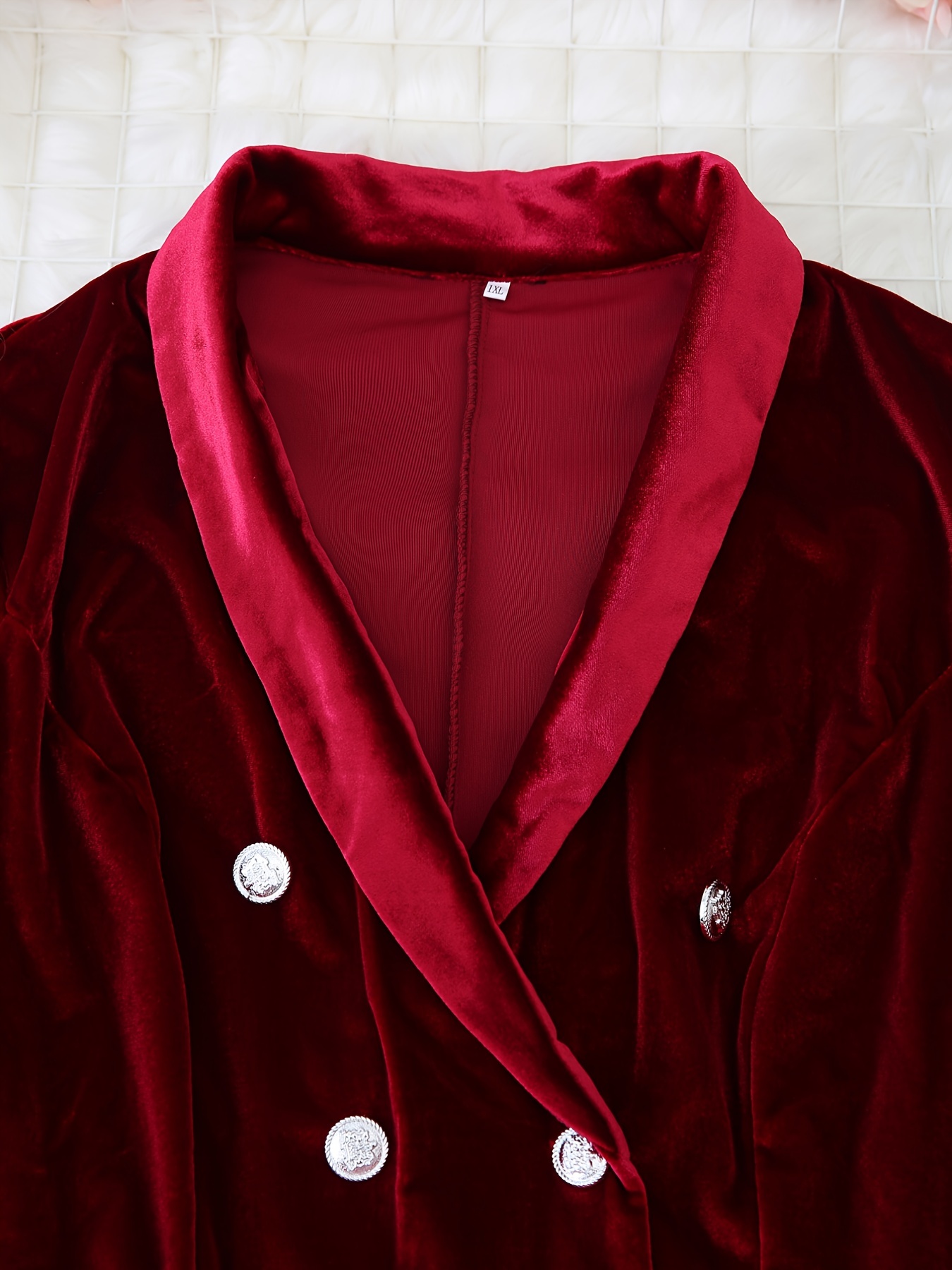 Stretch Velvet Double Breasted Jacket