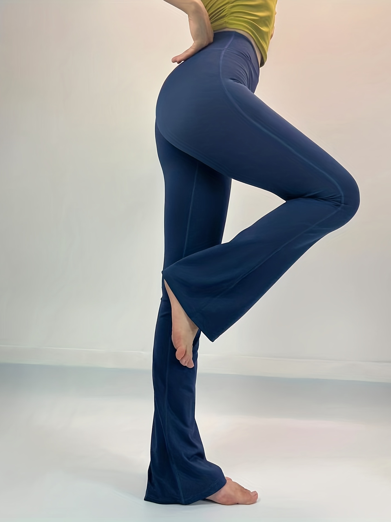 Women's Activewear: Crossover Waist Sports Flare Leggings - Temu