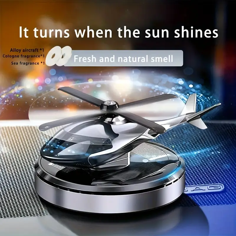 Solar Helicopter Car Air Freshener Aromatherapy Auto Interior