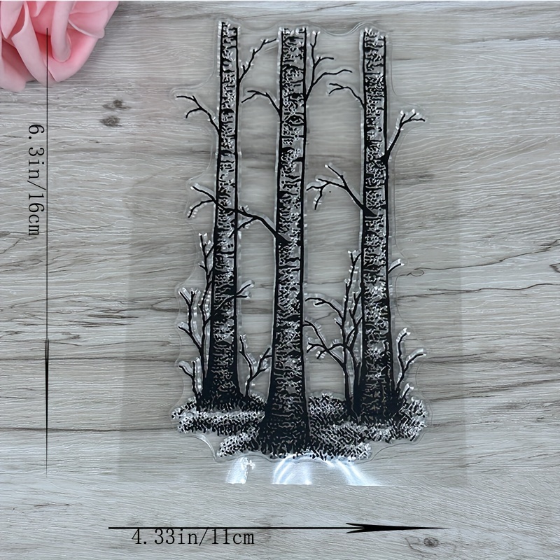 Tree Forest Stamp Stamp Clear Stamp Painting Tool Clipping Craft Card Decoration Rubber