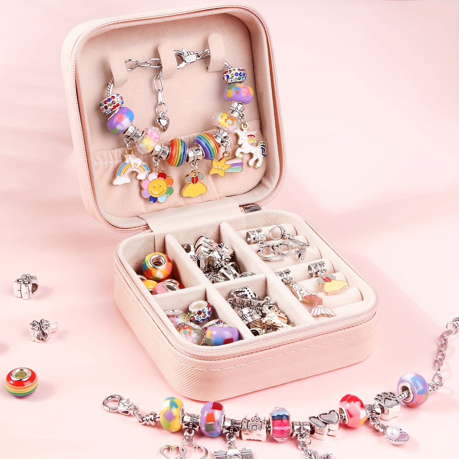 Diy Charm Bracelet Making Kit Perfect Creative Charms Beads - Temu