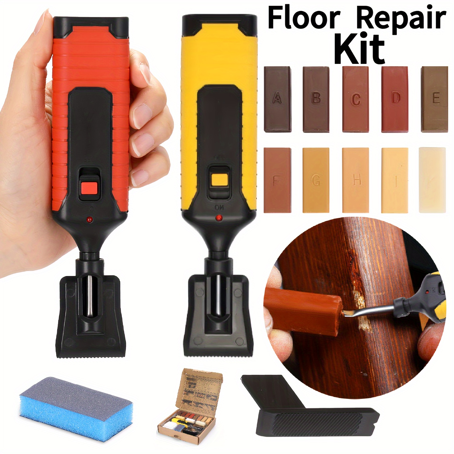 

1set, Laminate Floor Repair Kit Furniture Scratch Fix Wax System Mending Tool Floor Worktop Sturdy Casing Chips Scratches Mending Tool Floor Repair Tools