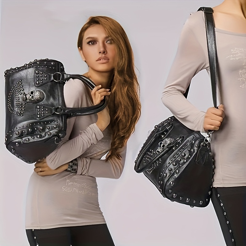 New Poker Design Rivets Women's Purses and Handbags Shoulder Chain Bag  Designer Small Crossbody Bag Female Clutch Bag Pu Leather