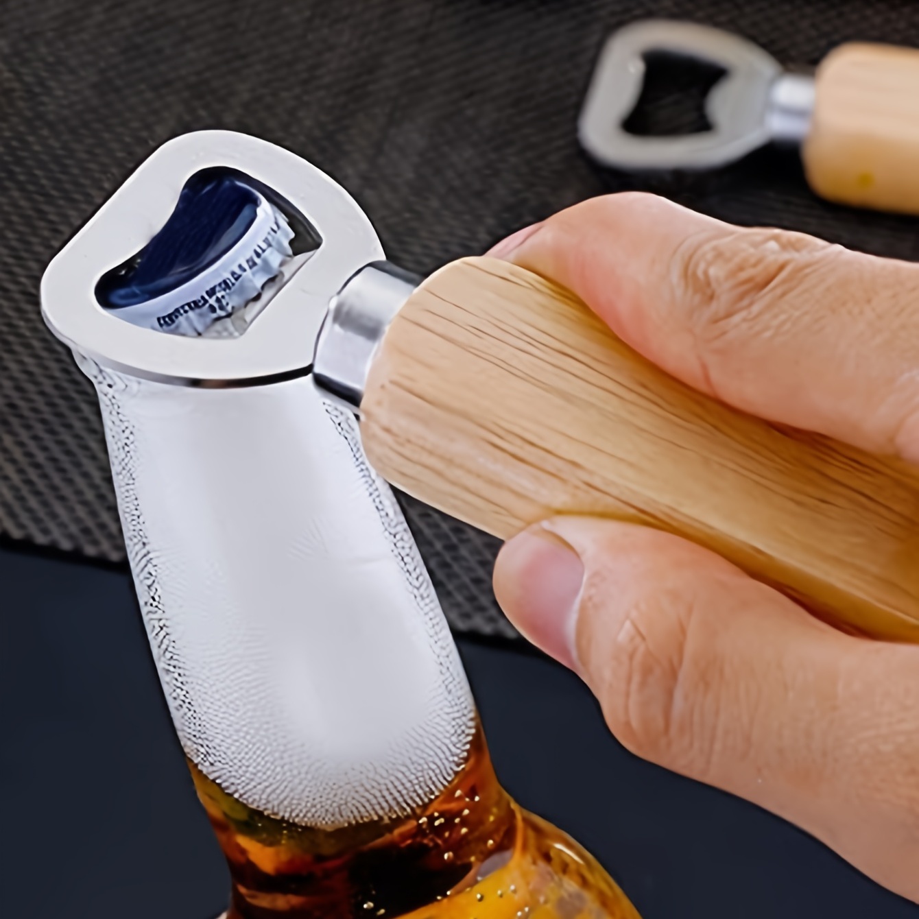 Wooden Bottle Opener Beer Can Opener Household Kitchen Bar Tools For Home  Handle Handheld Wine Soda Glass Cap (1pc)