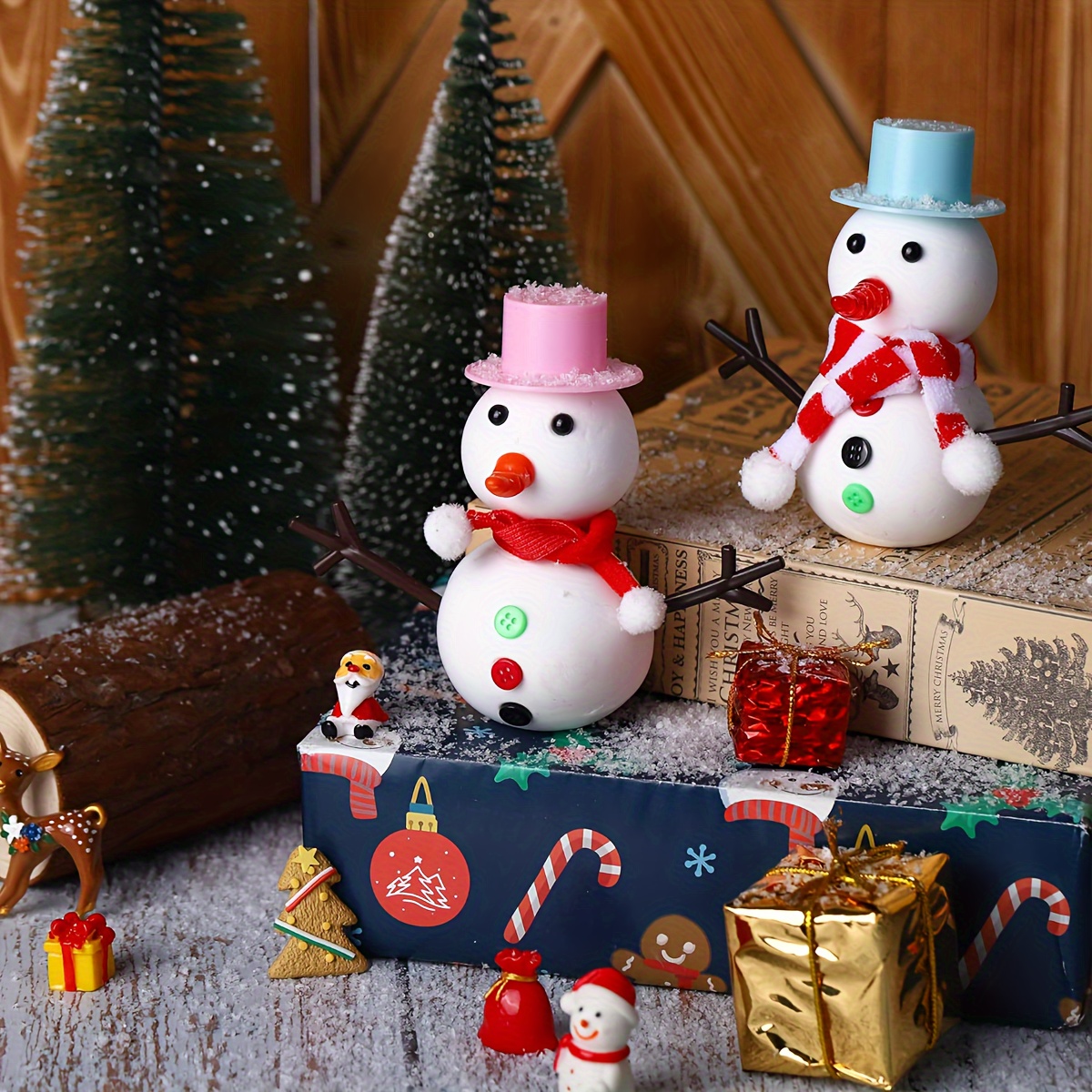 Aneco Paquete de 12 muñecos de nieve de Navidad, kit de manualidades de  muñeco de nieve, decoración de Navidad, secado al aire, arcilla, juego de –  Yaxa Colombia