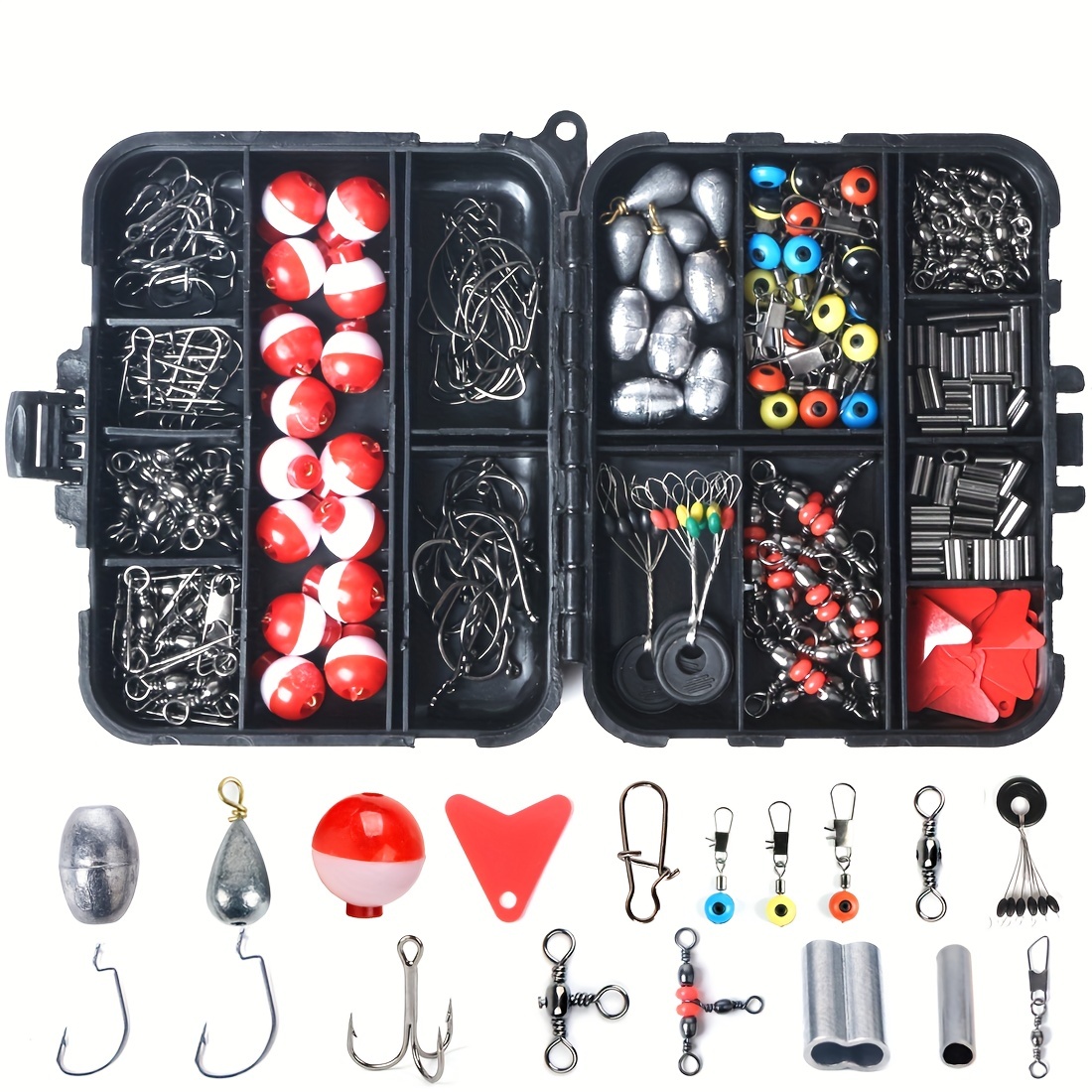Fishing Essentials Kit: Hooks Buoys Tackle Box Perfect Rock - Temu