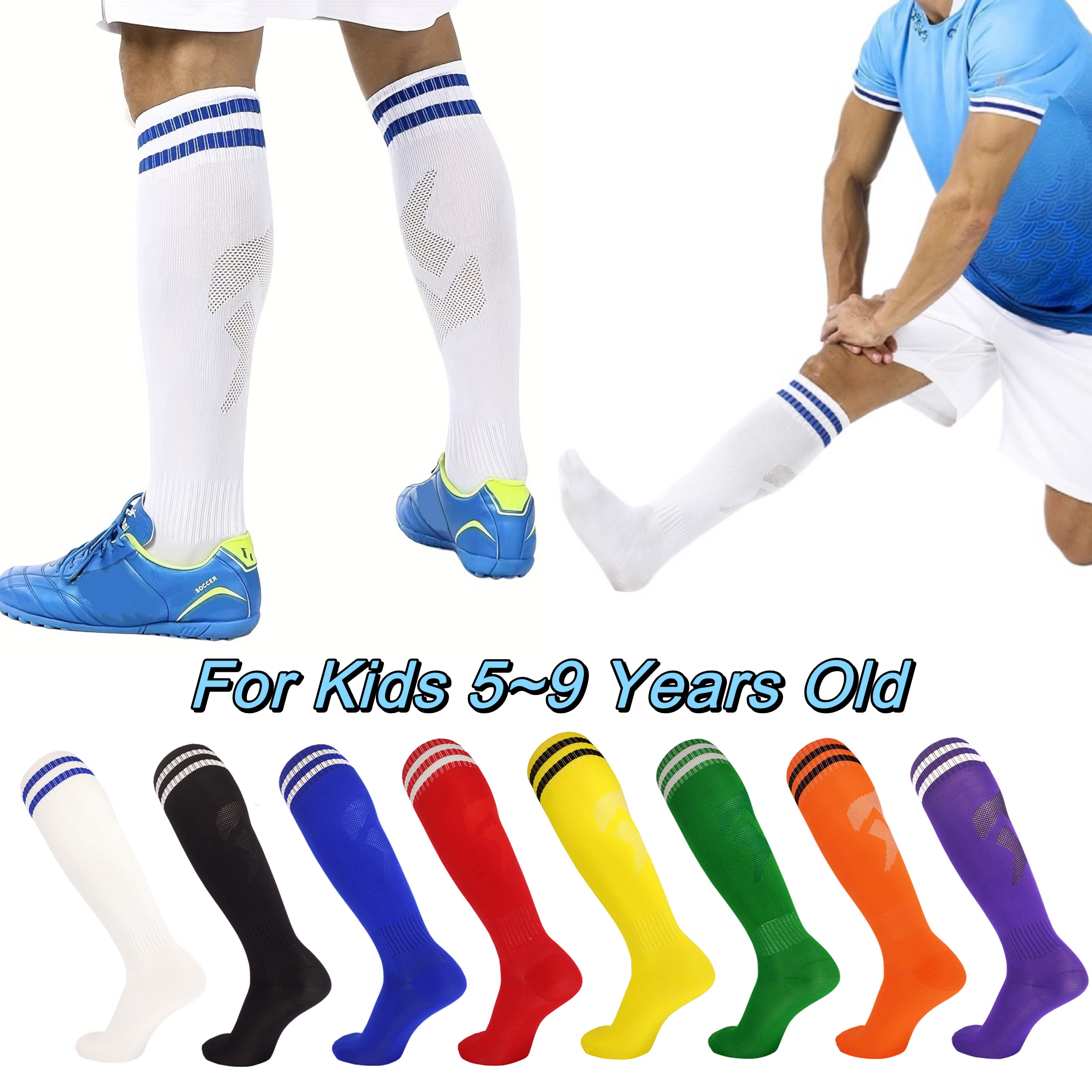 

1 Pair Children's Football Socks For Boys Kids, Breathable Nonslip Sport Socks For Outdoor Cycling Climbing Running Summer, Unisex Style High Stockings