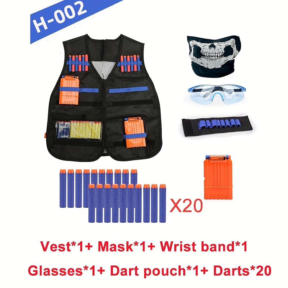 Kids Tactical Vest Kit Adecuado Nerf Guns Dardos Recarga - Temu