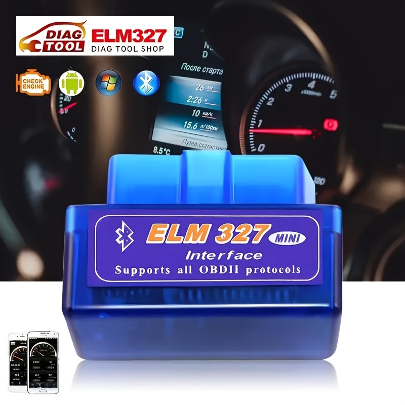 OBD2 Scanner Bluetooth 5.0 Car Code Reader for iPhone iOS Android Windows,  Check Engine Fault ODB2 Adapter Diagnostic Scan Tool for All OBD II