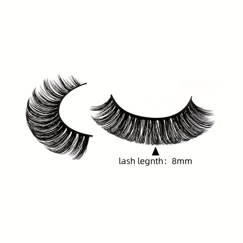 10 Pairs D Curly Natural Mink Lashes 8mm Wispy Fluffy Volume Soft Eye Lashes