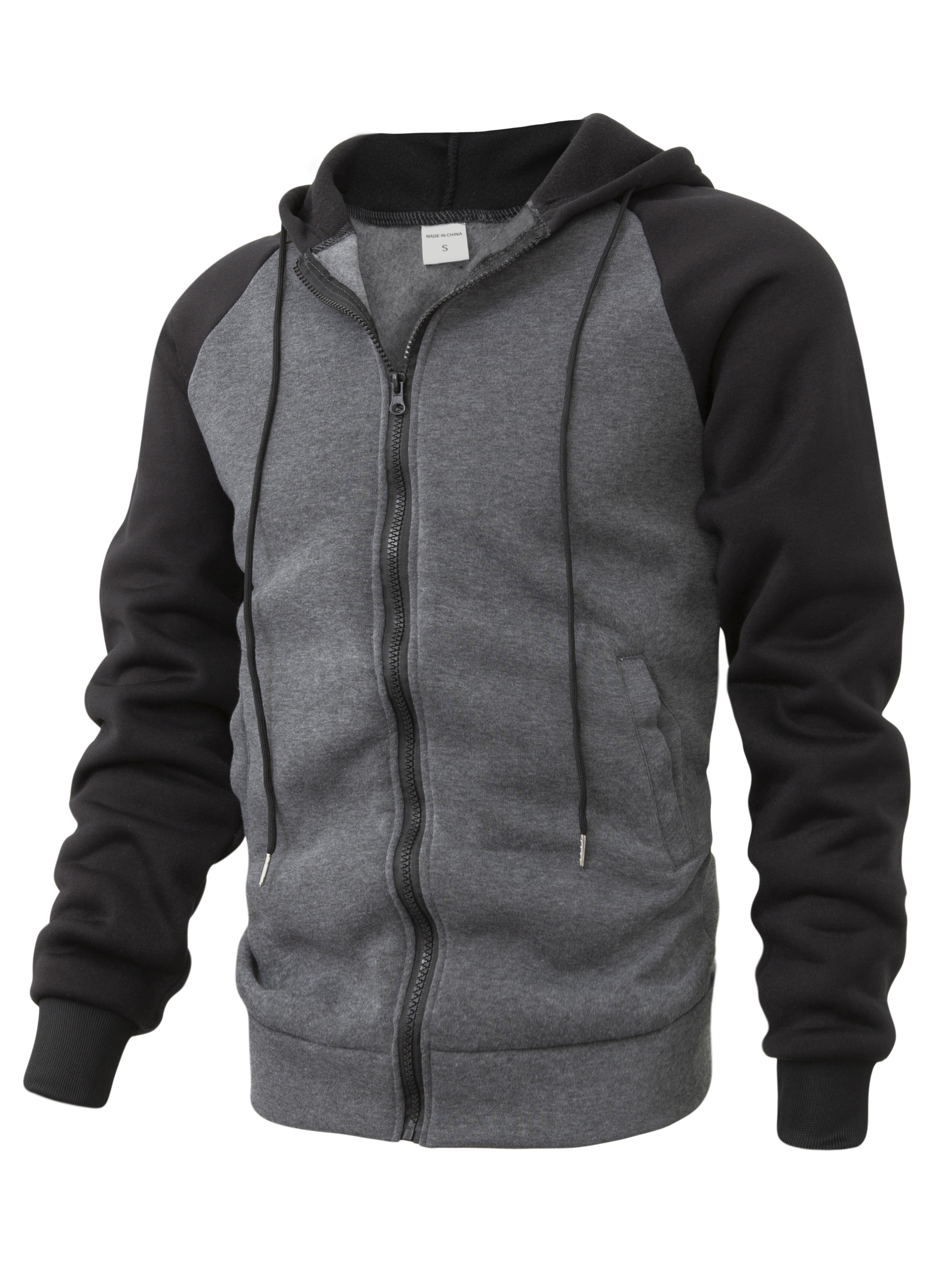 Men's Zip Up Hoodie Jacket Plain Full Zipper Hooded Fleece Sweatshirt  Athletic!