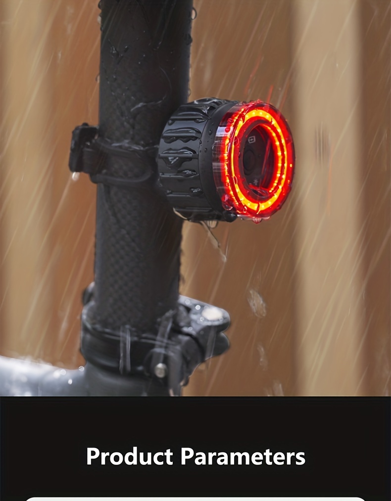 TWOOC Smart Bike Rear Light, Auto Start Stop Brake Sensing LED Charging Cycling Smart Bicycle Taillight