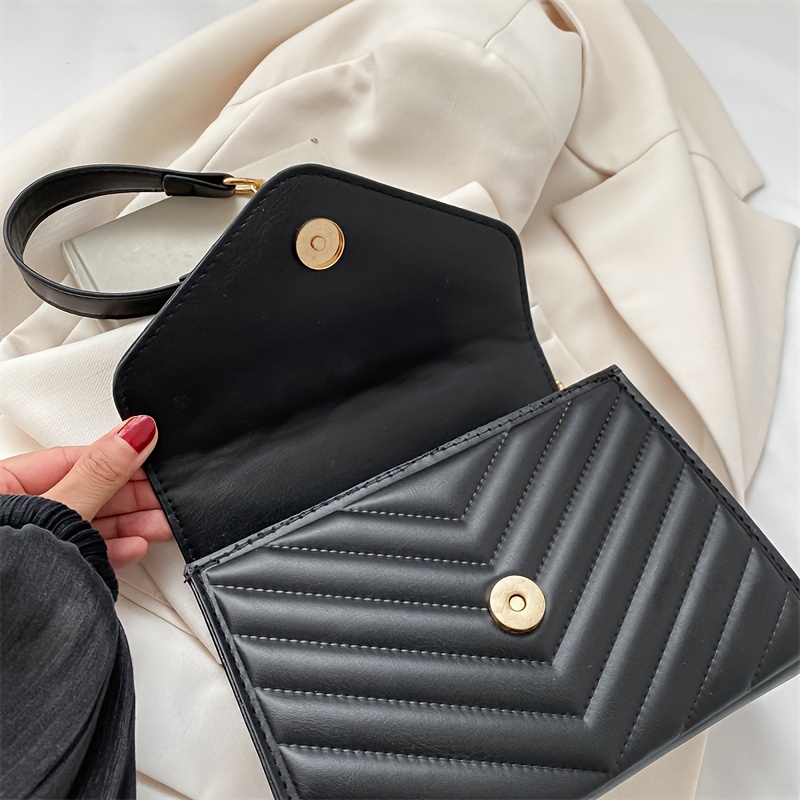 Tassel Decor Crossbody Bag, Chevron Quilted Shoulder Bag, Luxury Purse With  Chian Strap For Women - Temu