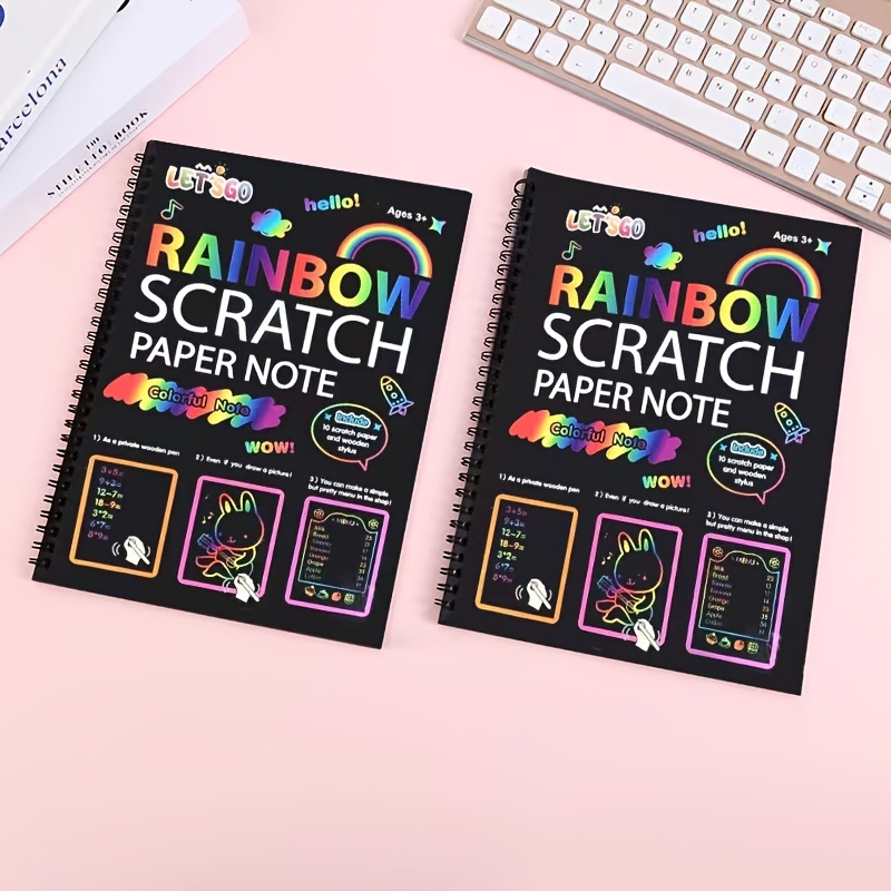 Rainbow Scratch off Notebook Set Perfect For Kids Birthday - Temu